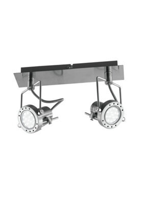 Luminosa Lighting Luminosa Spot Led 2 Light Twin Spotlight Nickel 400Lm 2700K 34X16Cm