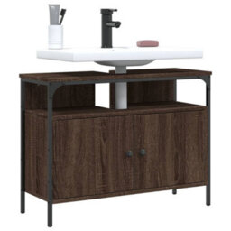 Berkfield Bathroom Sink Cabinet Brown Oak 80X30X60 Cm Engineered Wood