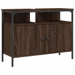 Berkfield Bathroom Sink Cabinet Brown Oak 80X30X60 Cm Engineered Wood - thumbnail 2