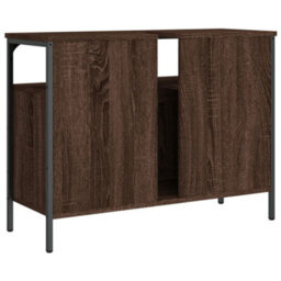 Berkfield Bathroom Sink Cabinet Brown Oak 80X30X60 Cm Engineered Wood - thumbnail 8