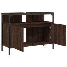 Berkfield Bathroom Sink Cabinet Brown Oak 80X30X60 Cm Engineered Wood - thumbnail 6