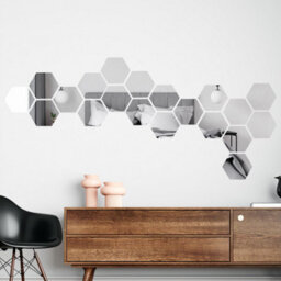 Walplus Hexagonal Removable Acrylic Mirror Art - 20 Pcs Mirror Sticker - thumbnail 2