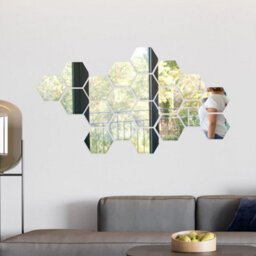 Walplus Hexagonal Removable Acrylic Mirror Art - 20 Pcs Mirror Sticker - thumbnail 3