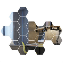 Walplus Hexagonal Removable Acrylic Mirror Art - 20 Pcs Mirror Sticker