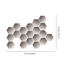Walplus Hexagonal Removable Acrylic Mirror Art - 20 Pcs Mirror Sticker - thumbnail 5