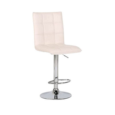 Evre Grey Cuban Bar Stool With Adjustable Gas Lift And 360 Degree Swivel For Lounge Kitchen Breakfast - image 1