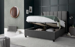 Bedmaster Aurora Grey Velvet Ottoman Bed Double - thumbnail 2