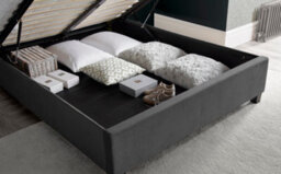 Bedmaster Aurora Grey Velvet Ottoman Bed Double - thumbnail 3