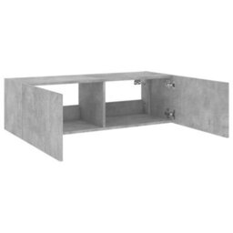 Walplus Tv Wall Cabinet With Led Lights Concrete Grey 100X35X31 Cm - thumbnail 9