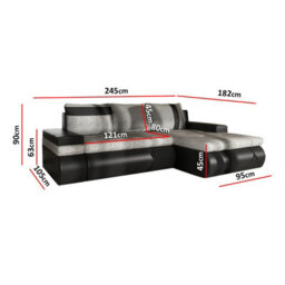Oslo Mini Living Room Corner Sofa Bed Has Storage Hr Foam Wave Springs Wooden Frame 245X182X90Cm Beige And Brown Right - thumbnail 5