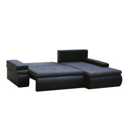 Oslo Mini Living Room Corner Sofa Bed Has Storage Hr Foam Wave Springs Wooden Frame 245X182X90Cm Beige And Brown Right - thumbnail 4