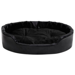 Walplus Dog Bed Black 90X79X20 Cm Plush And Faux Leather - thumbnail 3