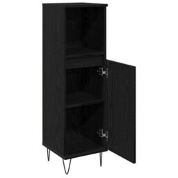 Berkfield Bathroom Cabinet Black Oak 30X30X100 Cm Engineered Wood - thumbnail 5