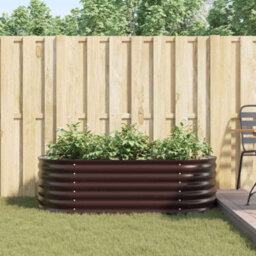 Berkfield Modern Garden Raised Bed Brown 160 X 80 X 44 Cm Steel - thumbnail 4