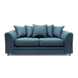 Abakus Direct Darcy 3 Seater Sofa In Teal  Linen Fabric - thumbnail 1