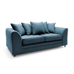 Abakus Direct Darcy 3 Seater Sofa In Teal  Linen Fabric - thumbnail 2