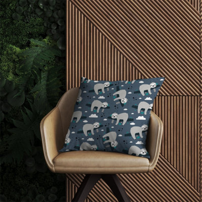 Warren Reed Designer Sleeping Sloth Pattern Outdoor Cushion 60Cm X 60Cm