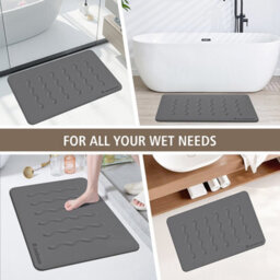 Fino Stone Stone Bath Mat Diatomaceous Earth Shower Mat Non-Slip Super Absorbent Diatomite Stone Mats For Bathroom Floor Quick-Drying - thumbnail 7