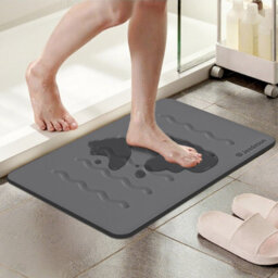Fino Stone Stone Bath Mat Diatomaceous Earth Shower Mat Non-Slip Super Absorbent Diatomite Stone Mats For Bathroom Floor Quick-Drying - thumbnail 1
