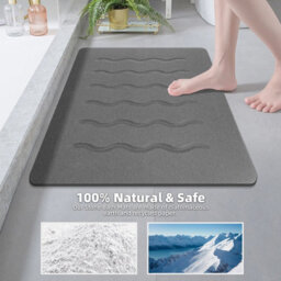 Fino Stone Stone Bath Mat Diatomaceous Earth Shower Mat Non-Slip Super Absorbent Diatomite Stone Mats For Bathroom Floor Quick-Drying - thumbnail 5