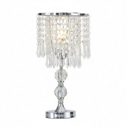 Living And Home E27 Luxury Table Lamp With Iron Base And A Crystal-Beaded Shade, 20Cm Dia X 39Cm H - thumbnail 5