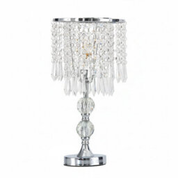 Living And Home E27 Luxury Table Lamp With Iron Base And A Crystal-Beaded Shade, 20Cm Dia X 39Cm H - thumbnail 4