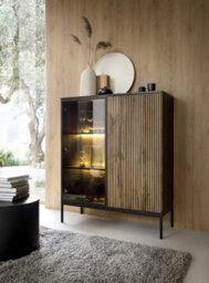Arte Sento Highboard Cabinet (H1260mm W1040mm D390mm) With Led Lighting & Four Shelves - thumbnail 1