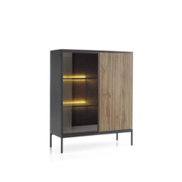 Arte Sento Highboard Cabinet (H1260mm W1040mm D390mm) With Led Lighting & Four Shelves - thumbnail 2