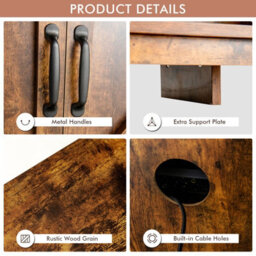 "Costway 150Cm Sliding Barn Door Tv Stand Farmhouse Flat Screen Console For Tvs Up To 65""" - thumbnail 9