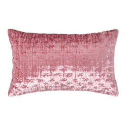 Homescapes Blush Pink Crushed Velvet Rectangular Cushion Cover, 30 X 50 Cm - thumbnail 1