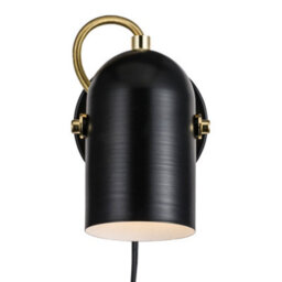 Nordlux Lotus Adjustable Wall Light - Black & Brass - thumbnail 2
