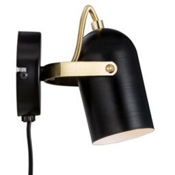 Nordlux Lotus Adjustable Wall Light - Black & Brass - thumbnail 3