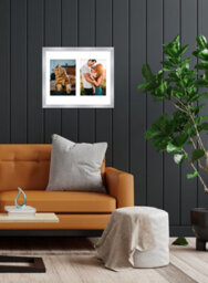 12X10 Inch 2 Opening Photo Collage Frame, Display Two 7X5 Inch Photos, Multi Aperture Family Picture Frame, Silver - thumbnail 3
