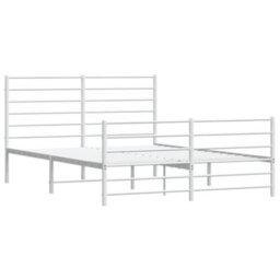 Berkfield Metal Bed Frame With Headboard And Footboard White 160X200 Cm - thumbnail 5