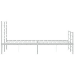 Berkfield Metal Bed Frame With Headboard And Footboard White 160X200 Cm - thumbnail 7