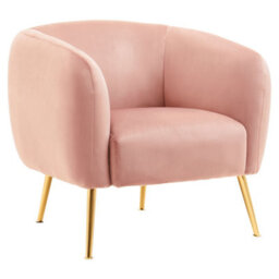 Orsina Pink Velvet Arm Chair, Tufted Velvet Upholstered Accent Chair, Comfortable Armchair For Home, Office - thumbnail 2