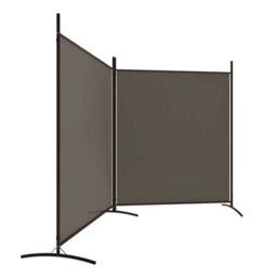 Walplus 2-Panel Room Divider Anthracite 348X180 Cm Fabric - thumbnail 4
