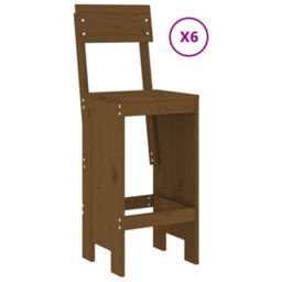 Berkfield 7 Piece Garden Bar Set Honey Brown Solid Wood Pine - thumbnail 3
