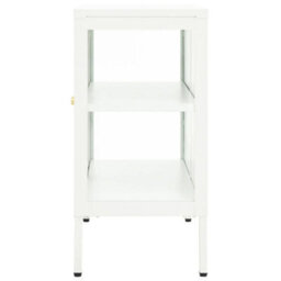 Berkfield Classic Sideboard White 70X35X70 Cm Steel And Glass - thumbnail 4
