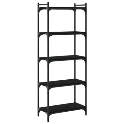 Berkfield Industrial Bookcase 5-Tier Black 60X30X154 Cm Engineered Wood - image 1