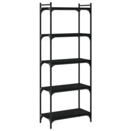 Berkfield Industrial Bookcase 5-Tier Black 60X30X154 Cm Engineered Wood - thumbnail 1