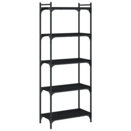 Berkfield Industrial Bookcase 5-Tier Black 60X30X154 Cm Engineered Wood - thumbnail 6