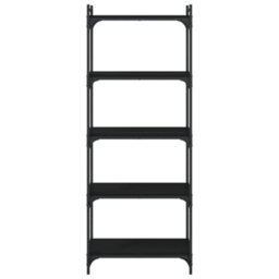 Berkfield Industrial Bookcase 5-Tier Black 60X30X154 Cm Engineered Wood - thumbnail 4