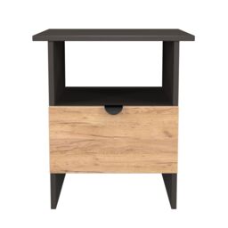 Varese Matt Graphite 1 Drawer Non-Extendable Side Table (H)495mm (W)440mm (D)440mm - thumbnail 2