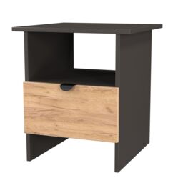 Varese Matt Graphite 1 Drawer Non-Extendable Side Table (H)495mm (W)440mm (D)440mm - thumbnail 3