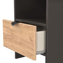 Varese Matt Graphite 1 Drawer Non-Extendable Side Table (H)495mm (W)440mm (D)440mm - thumbnail 5