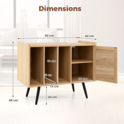 Gainoom Record Player Stand Turntable Stand Boho Record Storage Table For 220 Albums Vinyl Holder Display Shelf - thumbnail 2