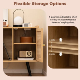 Gainoom Record Player Stand Turntable Stand Boho Record Storage Table For 220 Albums Vinyl Holder Display Shelf - thumbnail 8