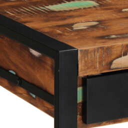 Berkfield Durable Desk Multicolour 100X50X75 Cm Solid Wood Reclaimed - thumbnail 6