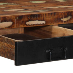 Berkfield Durable Desk Multicolour 100X50X75 Cm Solid Wood Reclaimed - thumbnail 7